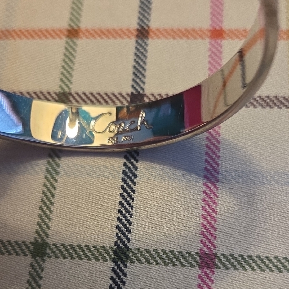 Coach Silver Tone Bracelet with Op Art Logo Design - Picture 4 of 12